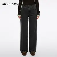 【进口牛仔面料】Miss Sixty2025秋季新款牛仔裤女中腰磨破直筒裤
