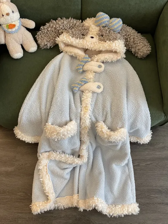 【DMXJ大梦想家】软糯可爱卡通珊瑚绒睡袍女秋冬季款保暖家居服睡裙