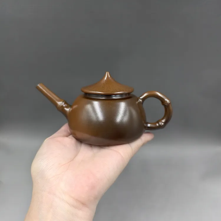 坭兴陶手工精品泡茶壶 柴烧 渔翁壶 球孔 容量240cc