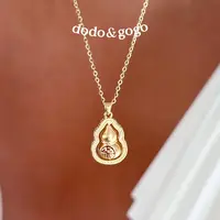 DODOGOGO 合金项链 古法福字葫芦项链女气质时尚精致新中式锁骨链