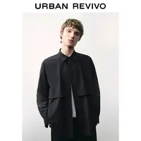 【HOT】UR2025秋季新款男装通勤纽扣超宽松开襟衬衫UMV250068