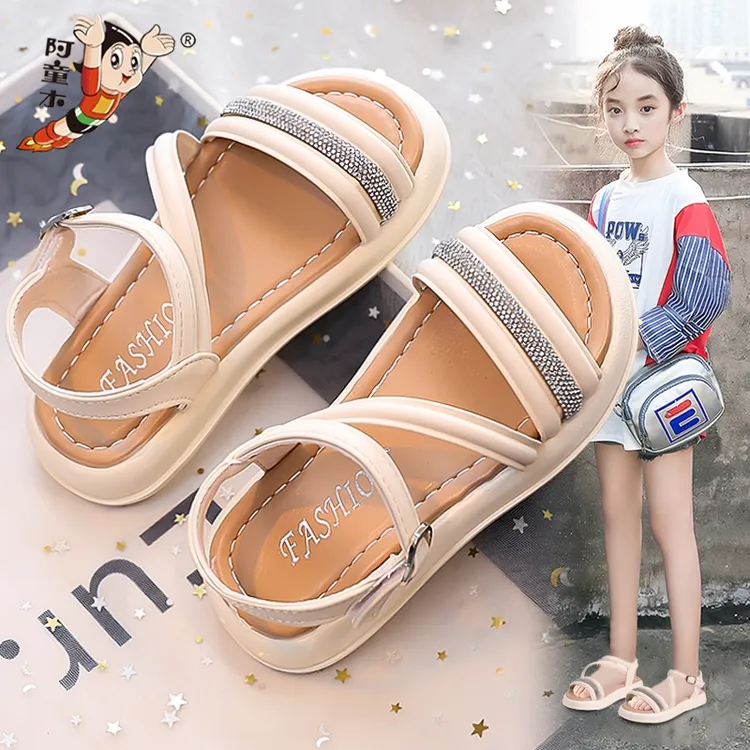 阿童木童鞋女童凉鞋2025新款夏季儿童露趾凉拖时尚公主沙滩鞋中大