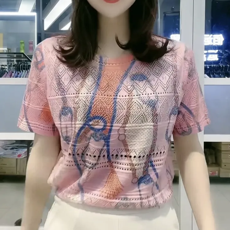 新款高档中年妈妈夏装显瘦上衣t恤女时尚遮肉小众短袖打底衫