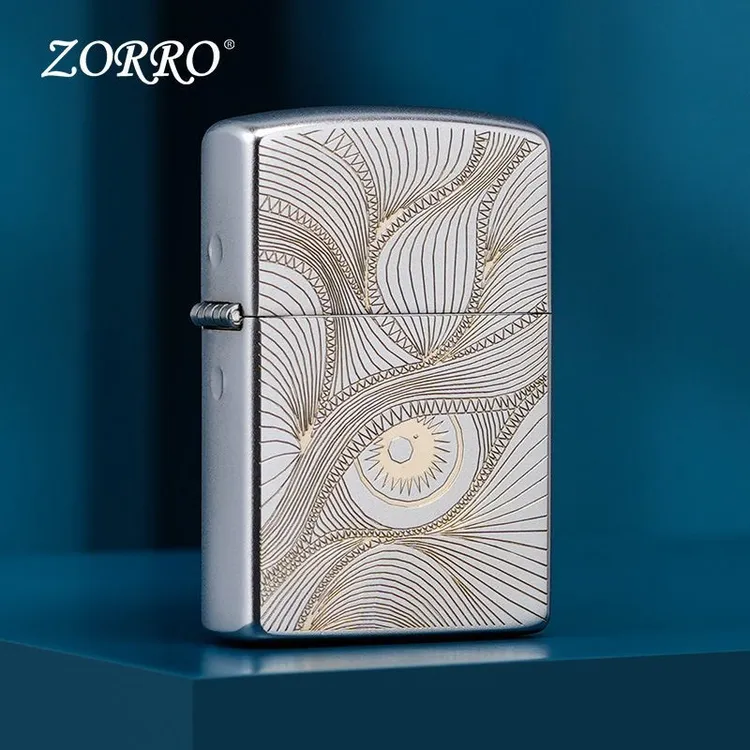ZORRO佐罗 秋水含情 锻砂露铜精雕男女生创意情侣煤油防风打火机