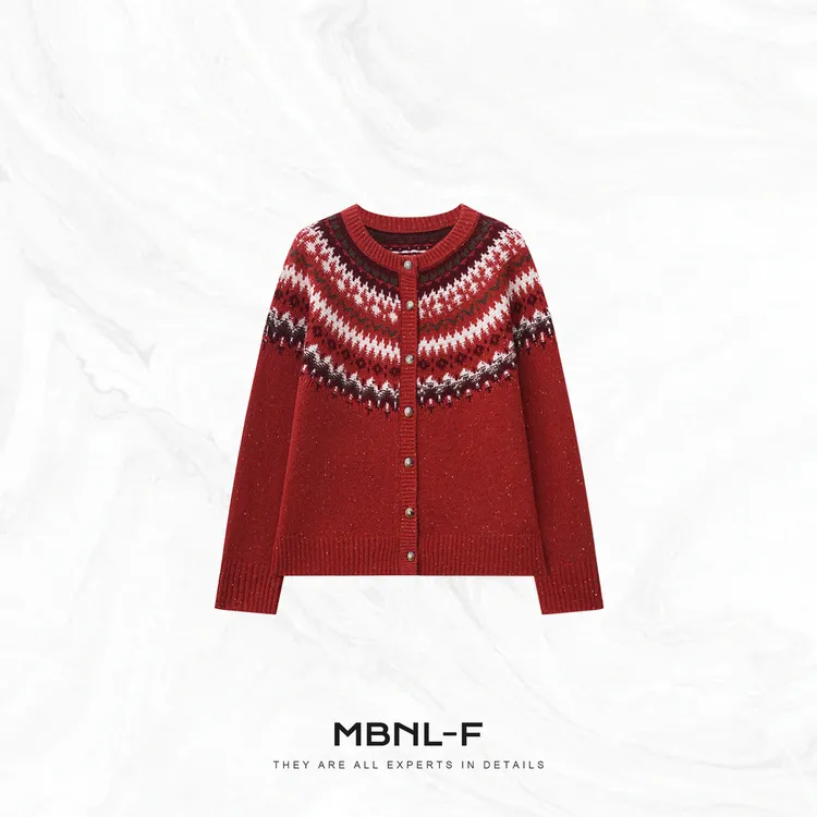 MBNL-F "罗威费尔岛" 100%绵羊毛定织氛围开衫 秦磊XM-XMY2681