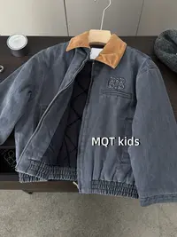 儿童棉服2025新款洋气牛仔棉服男童秋冬装夹棉夹克女童加厚外套潮