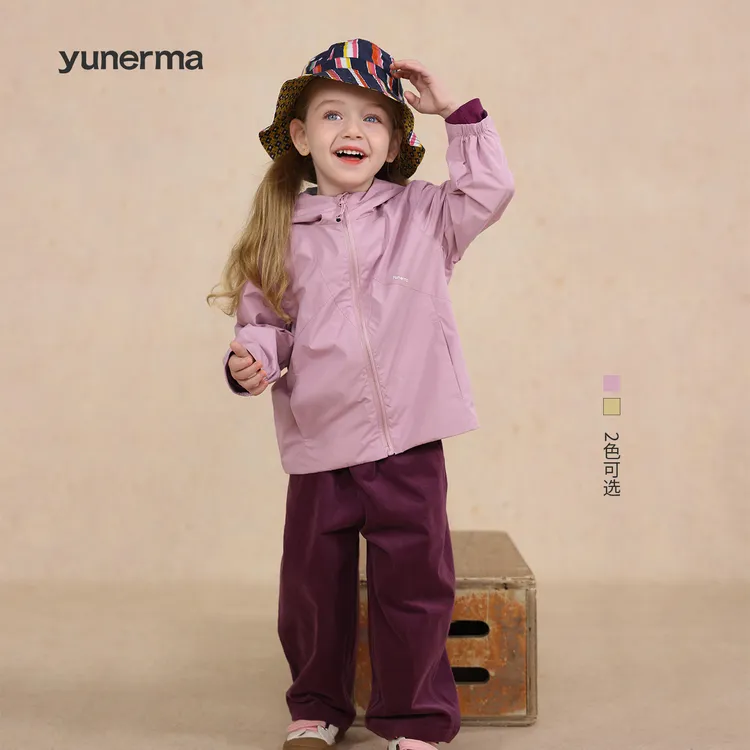 允儿妈女童杜邦三防连帽外套宝宝幼儿园春秋软壳冲锋衣儿童上衣潮