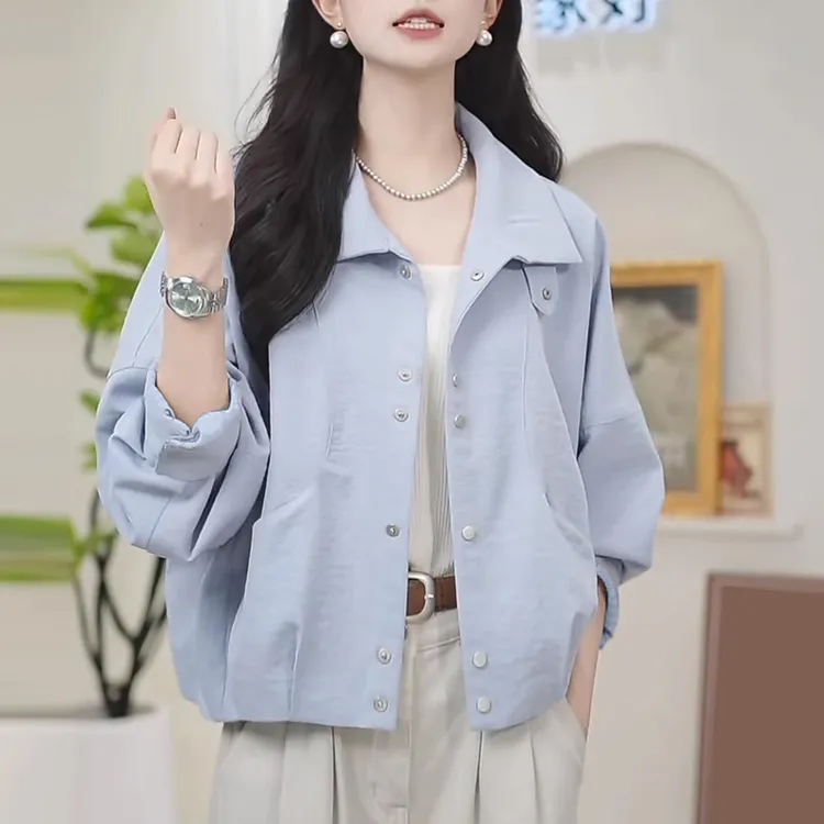 洋气衣服女装爆款2025春季新品立领系扣设计感时尚显瘦休闲外套Y