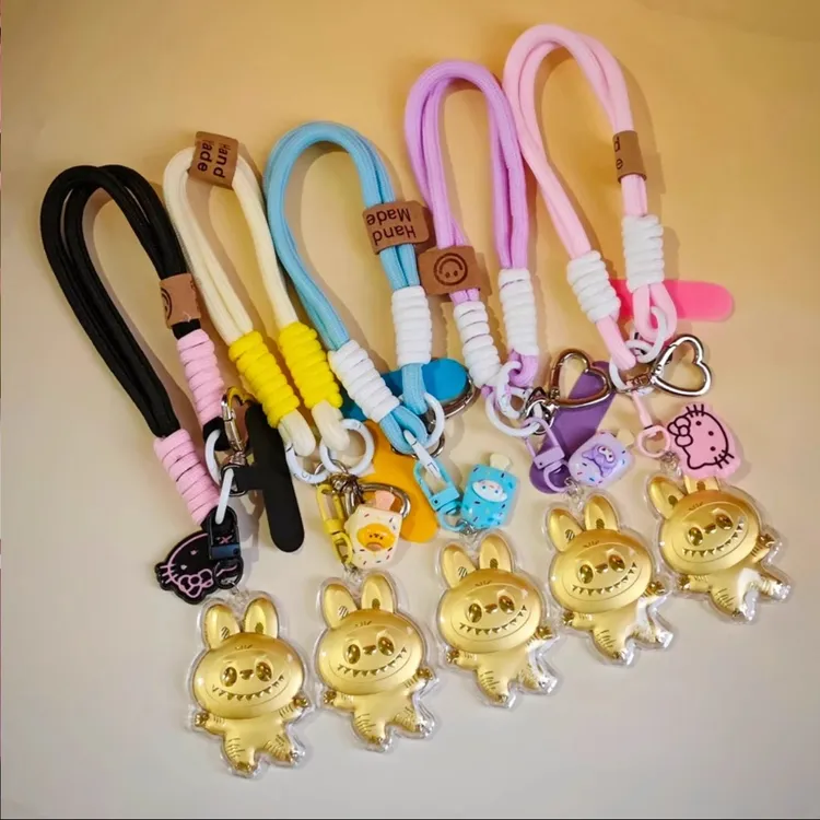 爆款含金999拉布布招财送朋友礼物手机链挂绳钥匙扣挂件送女友