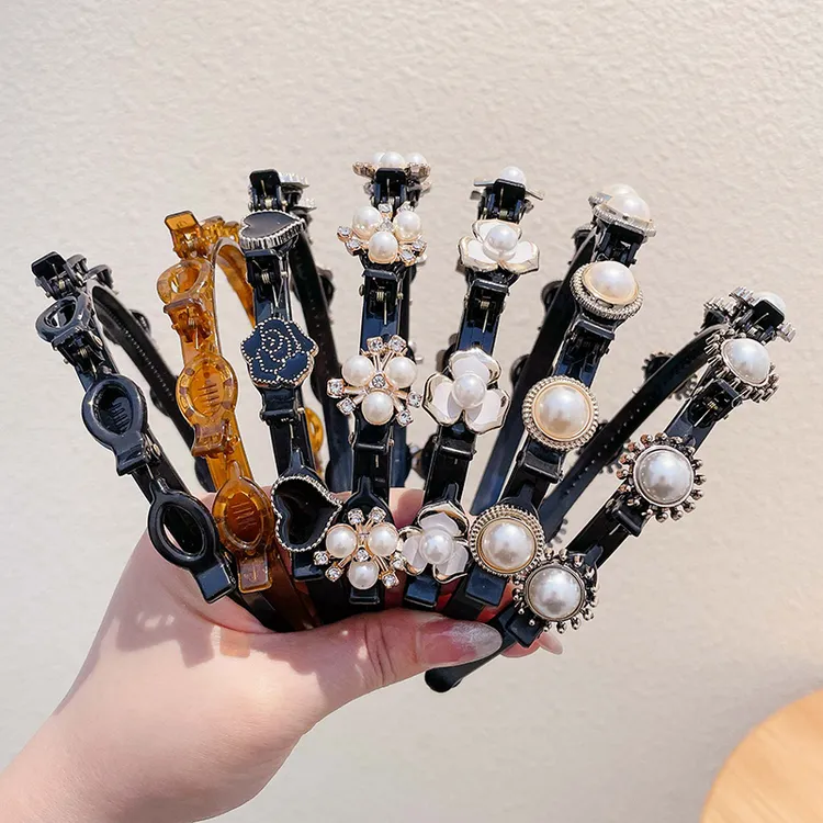 编发发箍夏天刘海发夹发卡侧边碎发高端整理神器压发固定头箍发饰