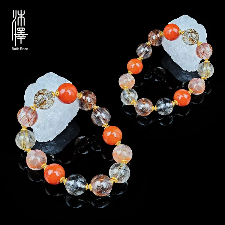 沐泽哪吒同款【乾坤在手】925银超七水晶南红玛瑙手串（多样性发其一