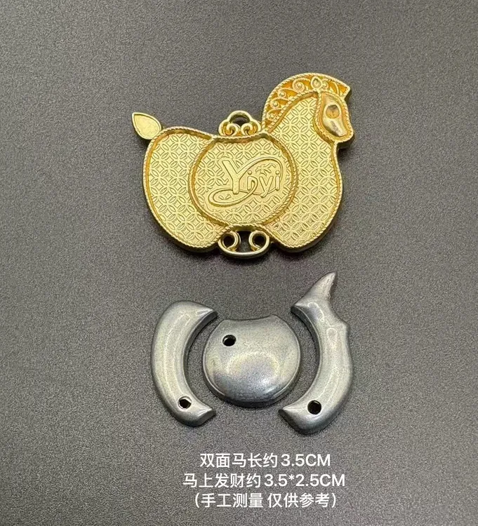 锌合金布艺吊坠 挂坠宋锦DIY金色挂件发夹底托配件