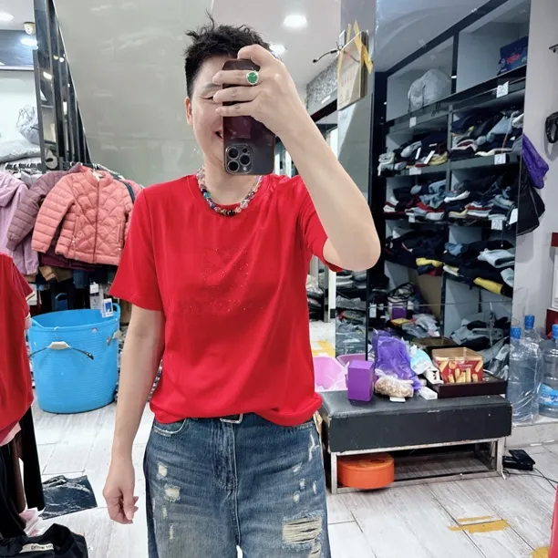 秋装上新空气棉红钻3色短袖无感上衣6603欧美