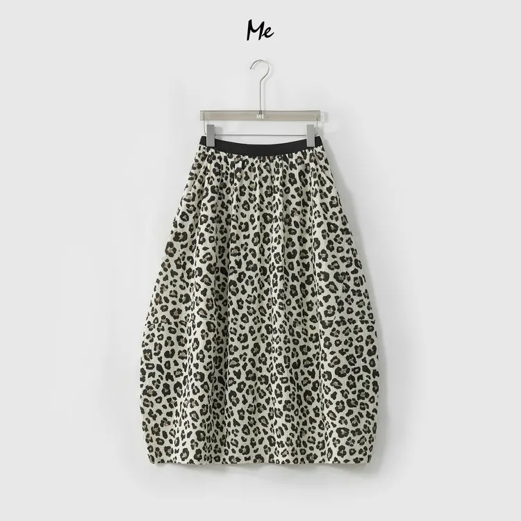 ME【豹纹花苞裙】100棉豹纹印花高腰显瘦百搭时尚半身裙MESS6309