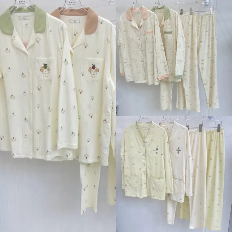 长绒棉孕妇产后哺乳月子服翻领V领款透气舒适居家必备