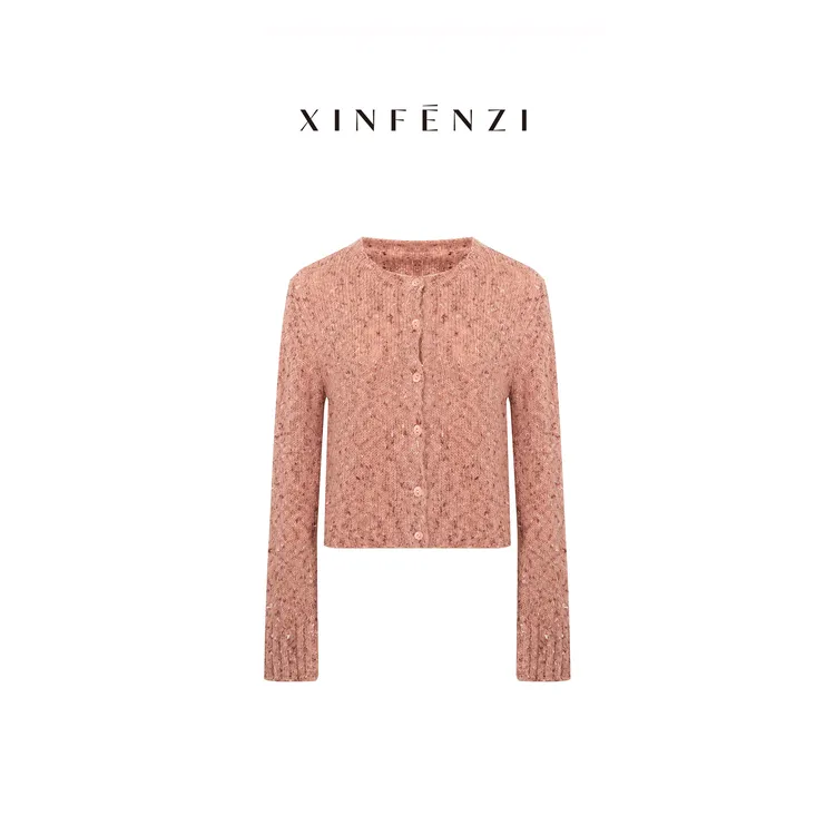 【点彩纱】XINFENZI 康宝莱花纱羊毛特殊针法开衫毛衣 51339