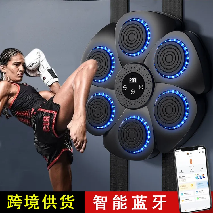 适合3岁以下男女通用家用成人儿童智能悬挂蓝牙音乐拳击训练器PVC