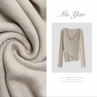 Ms·Yao【秋韵简搭】假两件荡领针织上衣22027