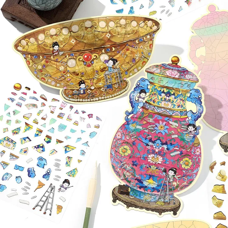 infeelme造景贴纸旧物碎片修复师手工diy拼贴解压益智玩具小贴画