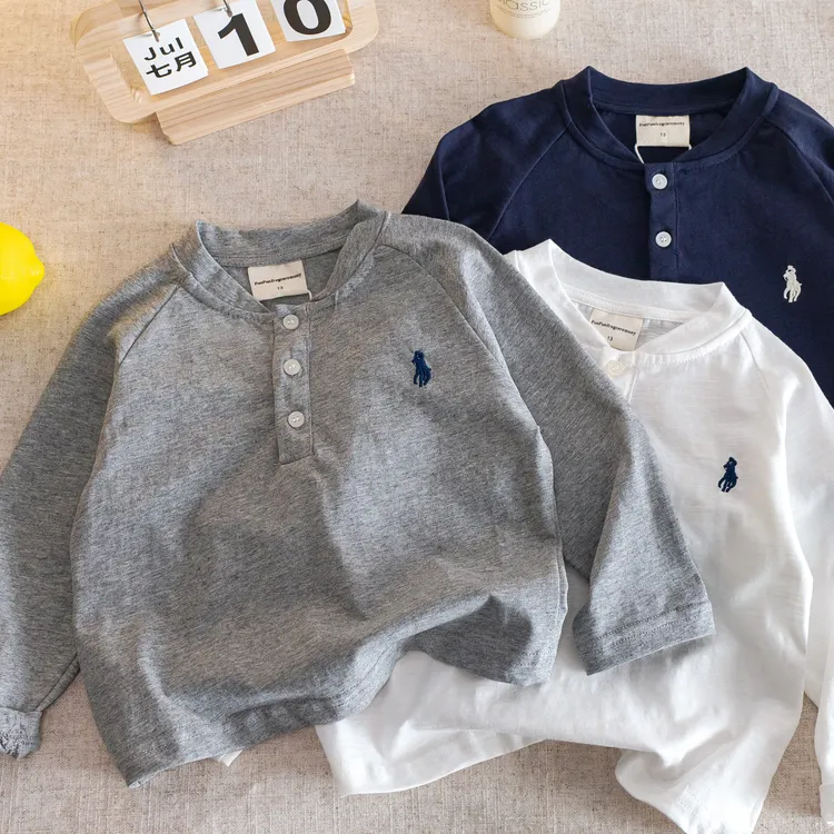 2025春秋儿童长袖季新品男女童刺绣T恤衫宝宝韩版宽松打底衫上衣