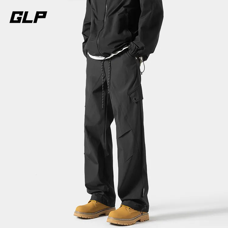 GLP美式vibe机能风冲锋裤子男女潮牌冬季加厚褶皱伞兵工装裤