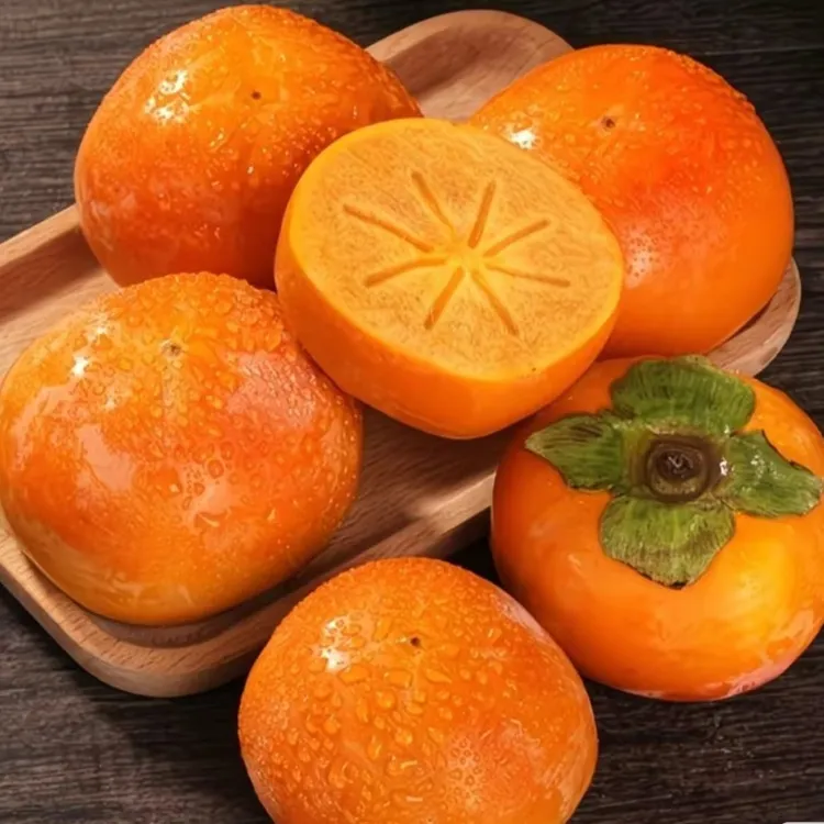 陕西阳丰脆甜柿子新鲜采摘巧克力甜柿子应季水果柿子五斤包邮