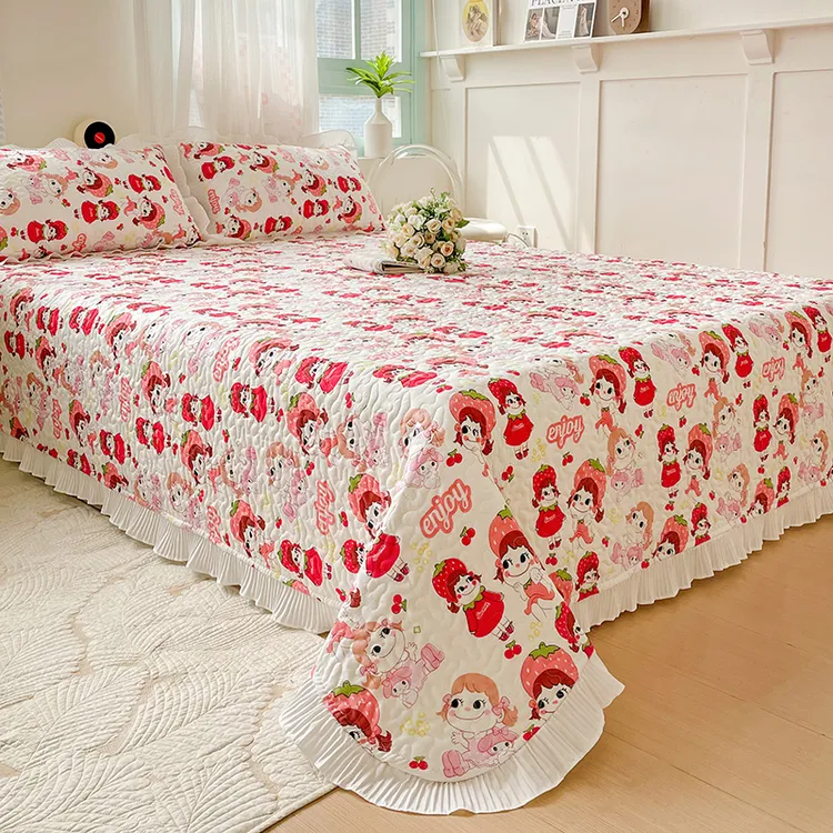 ins网红床盖单件四季通用榻榻米炕盖2025新款单人双人床单三件套4