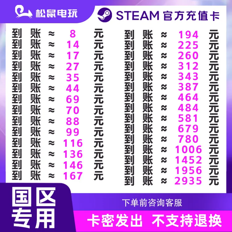 Steam国区 游戏充值卡 卡密自动到账 国区充值码 余额游戏充值卡 商品图