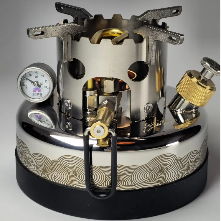 酒精炉增压一体式火锅做饭烧水泡茶便携室内外316不锈钢火力可调