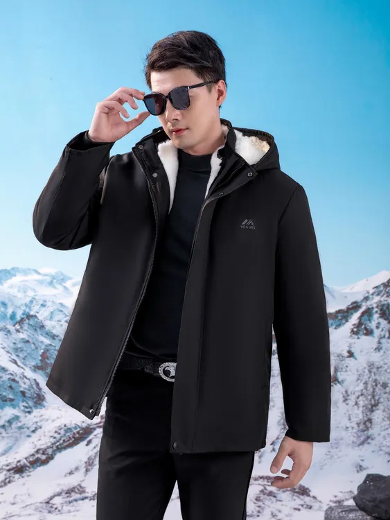 冬季皮衣真皮羊皮毛连帽皮袄外套皮毛一体羊皮袄内胆男士羊毛棉袄