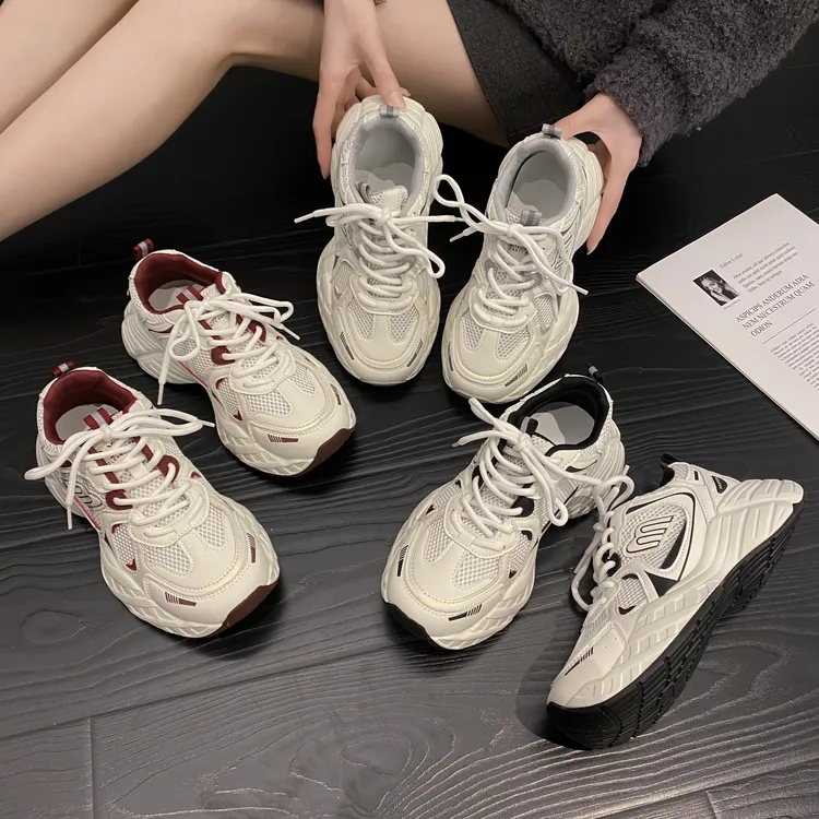 贾不假老爹鞋女款2025春季新款潮流复古时尚小个子厚底舒适运动鞋