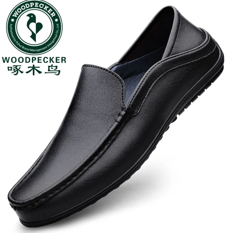啄木鸟休闲皮鞋乐福鞋百搭男鞋男士休闲鞋透气夏季皮鞋软底潮流鞋