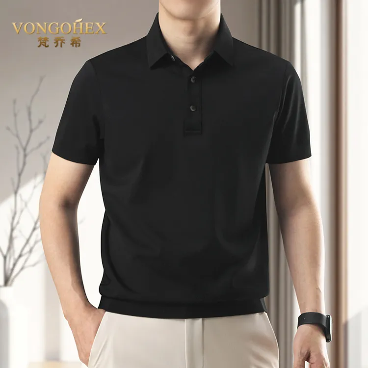 VONGOHEX短袖POLO衫男士夏季薄款休闲翻领商务T恤休闲透气上衣