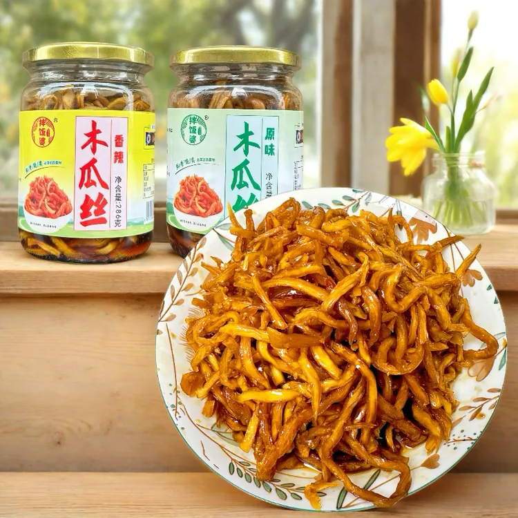 拌饭婆广西木瓜丝白粥口酱菜下饭香辣老坛冬菜开盖即食玻璃瓶