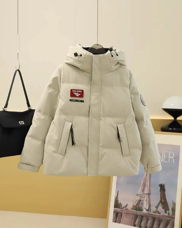 长袖连帽宽松型百搭休闲中长款时尚羽绒服6236