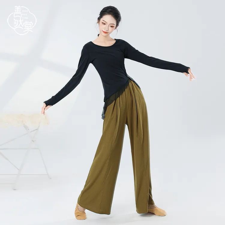 善然堂2025秋冬新款现代舞舞蹈练功服黑色形体上衣艺考服日常可穿