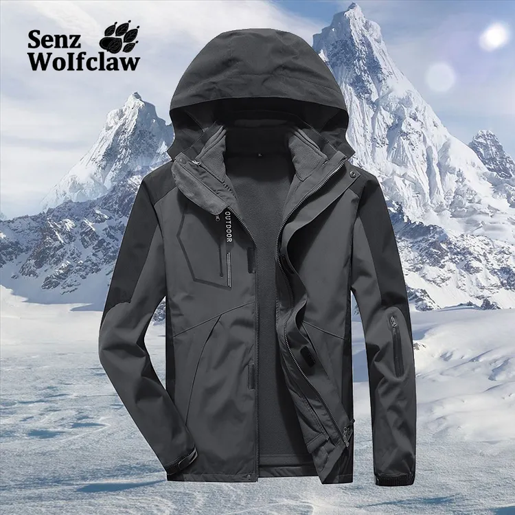 senzWolfclaw冲锋衣三合一可拆卸两件套防风防水情侣登山服滑雪服