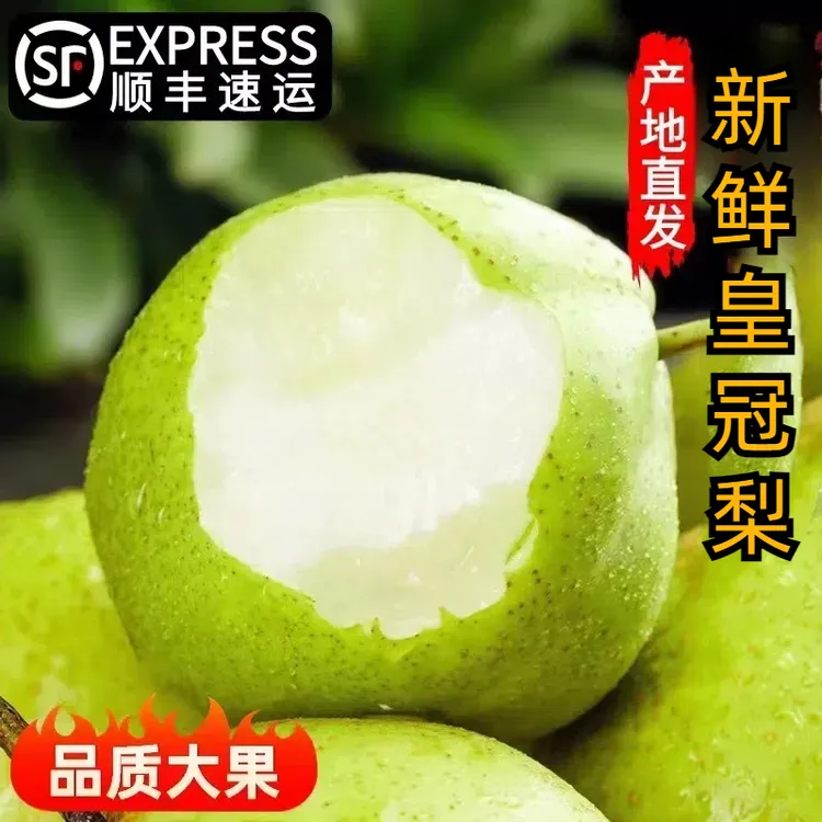 青皮梨新鲜采摘现发砀山皇冠梨翠冠梨新鲜水果整箱装脆甜多汁梨子