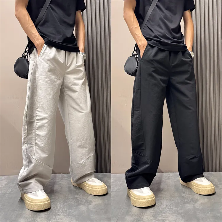 2025秋季新款休闲直筒裤男美式潮流渐变色弯刀裤美式宽松阔腿长裤