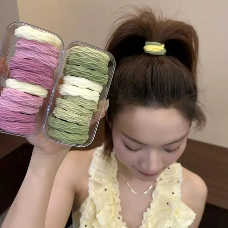 四季简约宽边无接缝发绳女高马尾橡皮筋扎头发高弹高级感发圈
