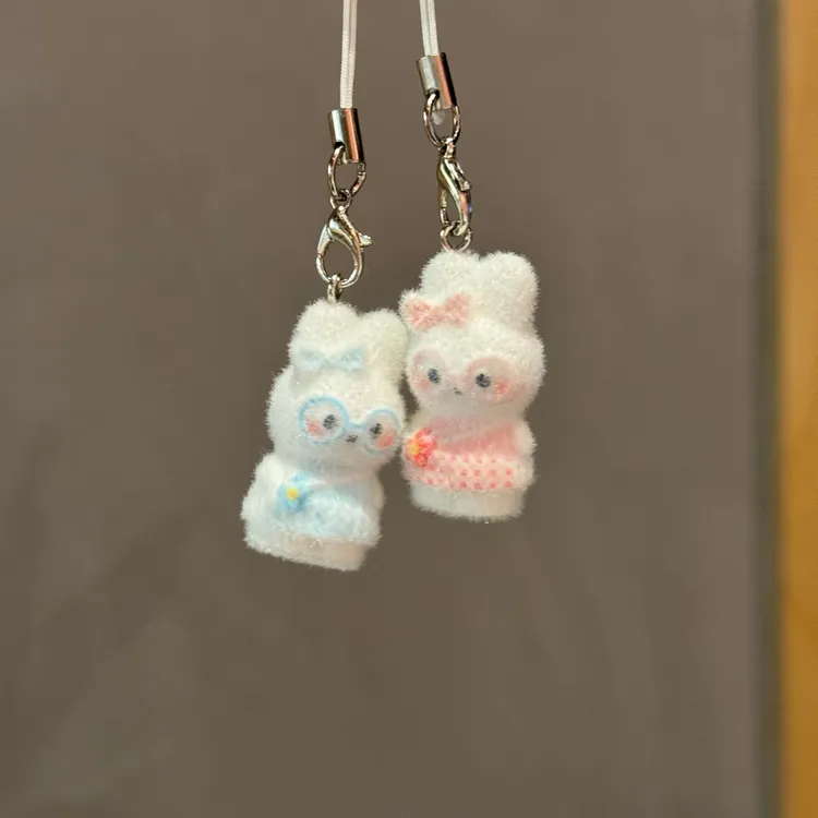 可爱小花书包米菲兔挂件卡通立体少女手机链甜美包包闺蜜挂饰礼物