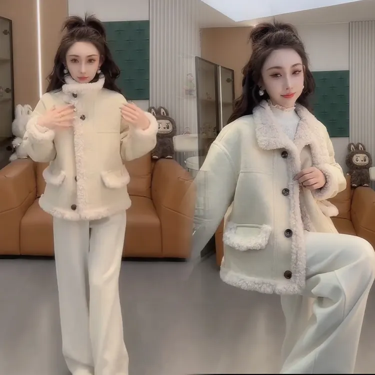 2025秋冬新款时尚显瘦气质网红高档套装女高级百搭宽松大码两件套