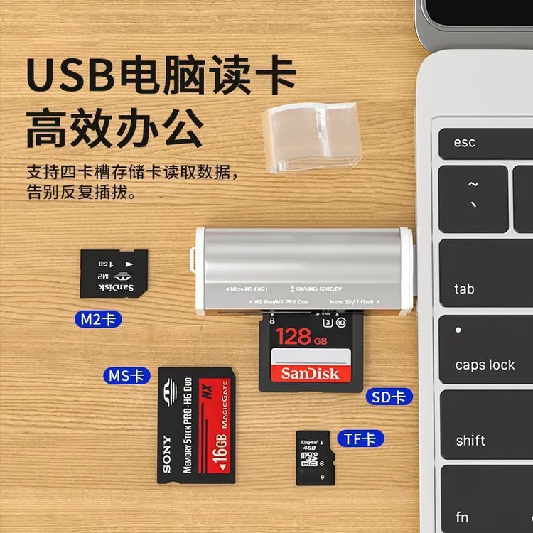 高速多合一读卡器适用索尼相机手机内存卡转换器通用typecusb高效