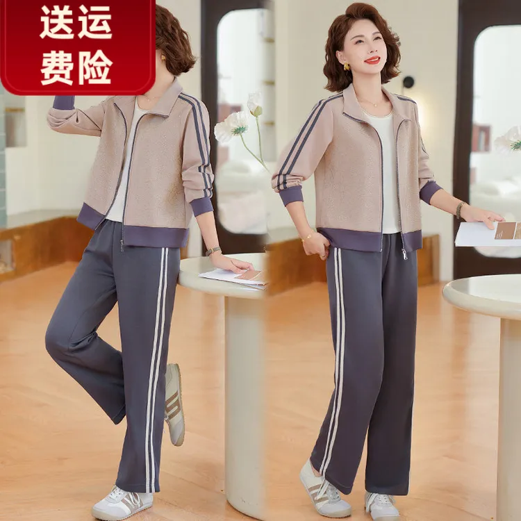 恒源祥彩羊时尚宽松女装夏季大码显瘦洋气夏装中年休闲印花中老年