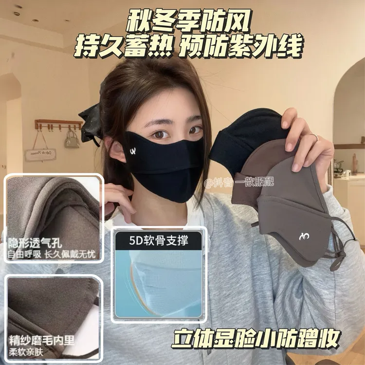 2026秋冬上新/5D立体太空舱防风防紫外线口罩加绒保暖护眼角面罩商品图