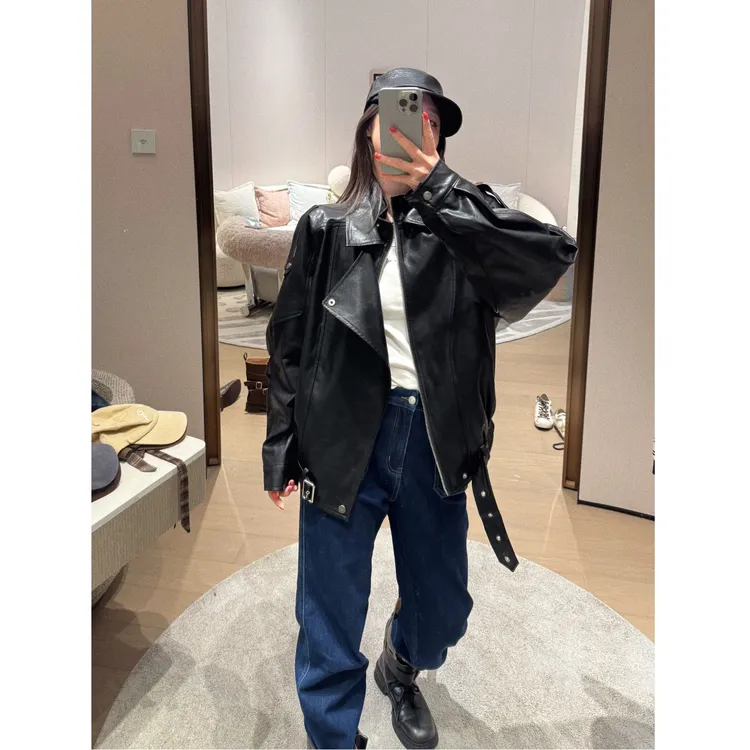 BETTER JOELAY  -【革面恒鞄】高级感时尚皮衣外套百搭宽松Z0859