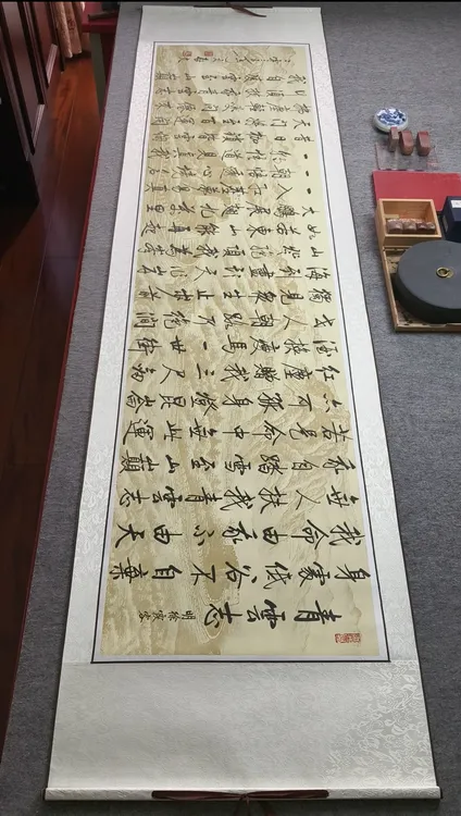 （青云志）万里长城版，六尺对开卷轴尺寸55*210cm家居装饰字画