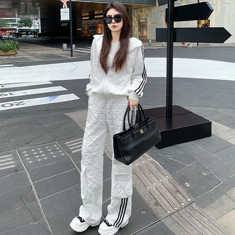欧美风时尚套装两件套卫衣时尚休闲网红小香风裤子洋气女装长袖