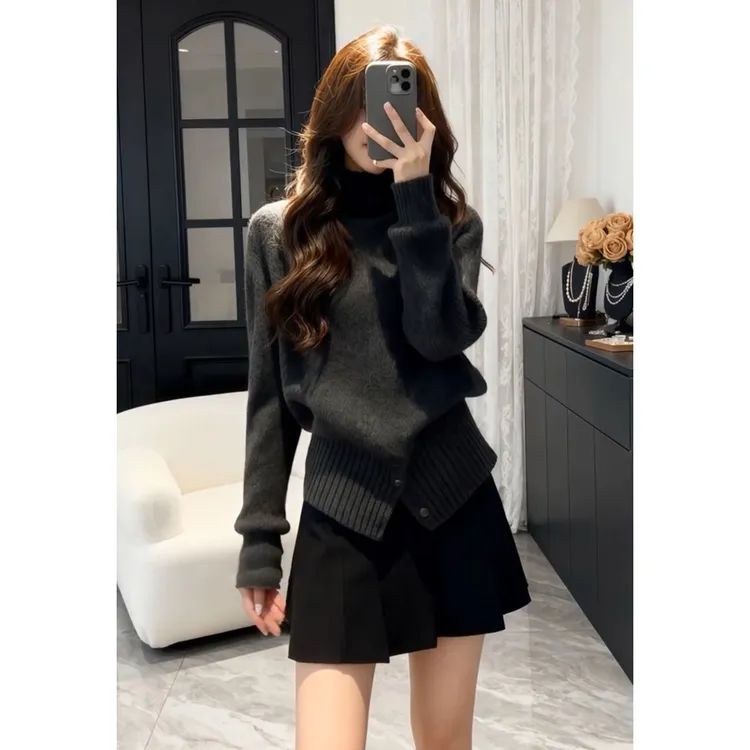 新年穿搭红色针织连衣裙女秋冬2026新款小个子香风高级感套装短裙