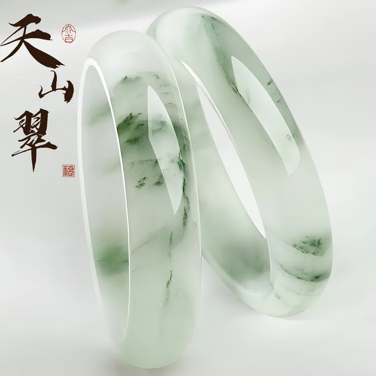 中秋好物新疆金丝玉天山翠玉手镯小众珠宝精致饰品玉镯珠宝玉器